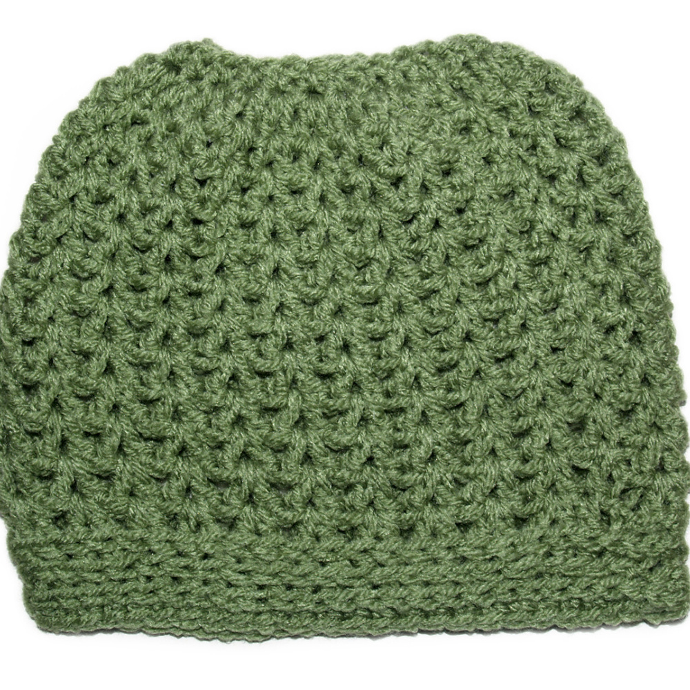 Green Messy Bun Hat w/Clip-On Bow - MADE TO ORDER - Picture 2 of 6